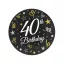 Happy Birthday 40 B&C papírtányér 6 db-os 18 cm
