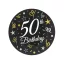 Happy Birthday 50 B&C papírtányér 6 db-os 18 cm