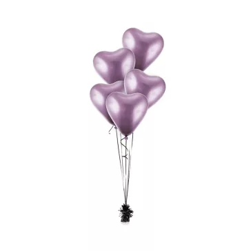   Szív Platinum Light Purple léggömb, lufi 6 db-os 12 inch (30 cm)