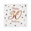 Happy Birthday 30 B&C White szalvéta 20 db-os 33x33 cm