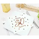 Happy Birthday 30 B&C White szalvéta 20 db-os 33x33 cm