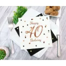 Happy Birthday 40 B&C White szalvéta 20 db-os 33x33 cm Happy Birthday 40 B&C White szalvéta 20 db-os 33x33 cm