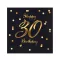 Happy Birthday 30 B&C Black-Gold szalvéta 20 db-os 33x33 cm
