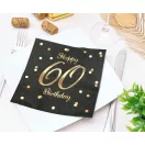 Happy Birthday 60 B&C Gold szalvéta 20 db-os 33x33 cm Happy Birthday 60 B&C Gold szalvéta 20 db-os 33x33 cm