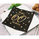 Happy Birthday 60 B&C Gold szalvéta 20 db-os 33x33 cm Happy Birthday 60 B&C Gold szalvéta 20 db-os 33x33 cm