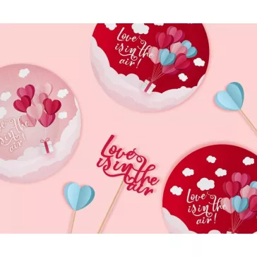 Szerelem Love Is In The Air Red papírtányér 6 db-os 18 cm