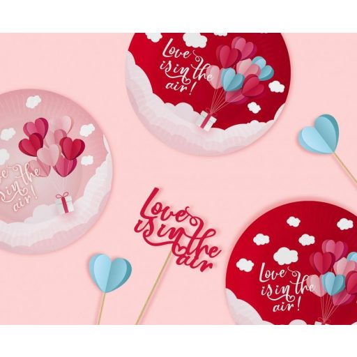 Szerelem Love Is In The Air Red papírtányér 6 db-os 18 cm