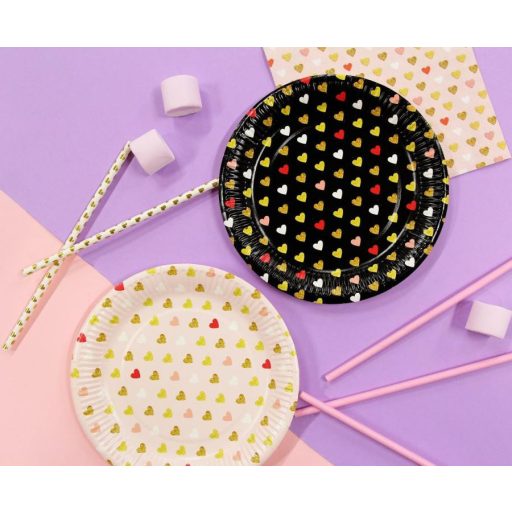 Szerelem XOXO Pink papírtányér 6 db-os 18 cm