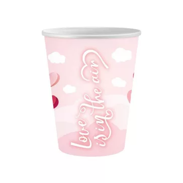   Szerelem Love Is In The Air Pink papír pohár 6 db-os 250 ml