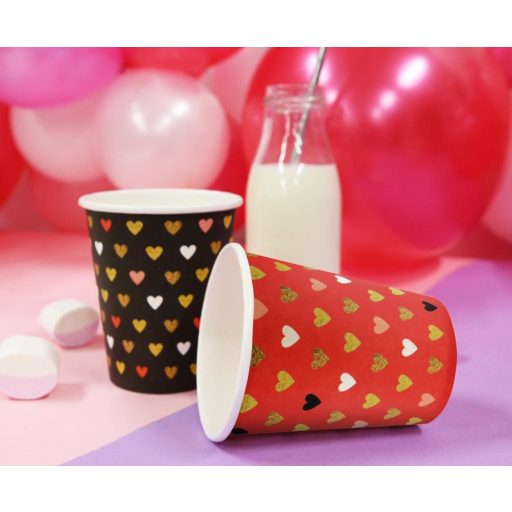 Szerelem XOXO Red papír pohár 6 db-os 250 ml