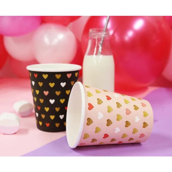 Szerelem XOXO Black papír pohár 6 db-os 250 ml
