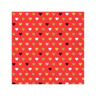 Szerelem XOXO Red szalvéta 20 db-os 33x33 cm