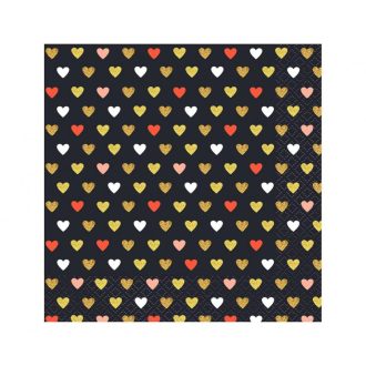 Szerelem XOXO Black szalvéta 20 db-os 33x33 cm