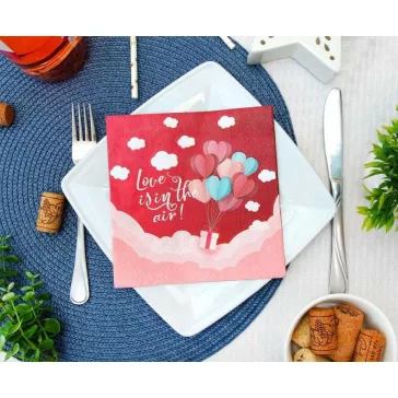 Szerelem Love Is In The Air Red szalvéta 20 db-os 33x33 cm