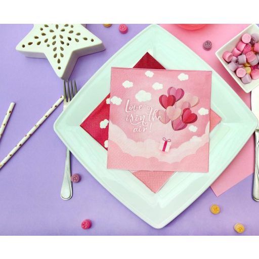 Szerelem Love Is In The Air Pink szalvéta 20 db-os 33x33 cm