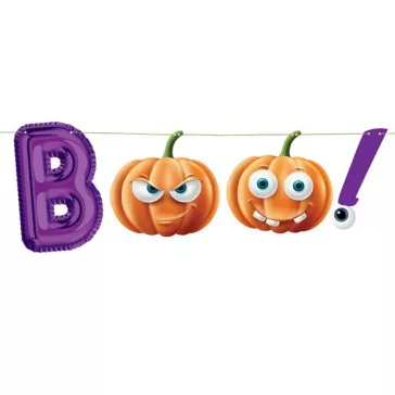 Halloween Boo papír felirat 150 cm