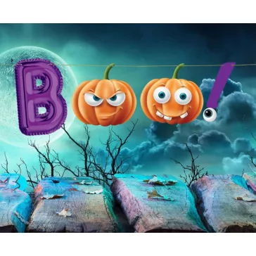 Halloween Boo papír felirat 150 cm