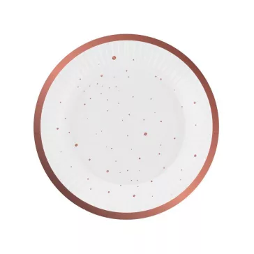Rózsaszín Rose Gold Celebrate papírtányér 6 db-os 18 cm