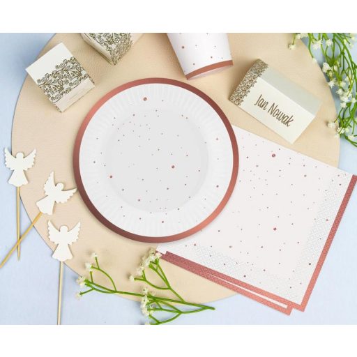 Rózsaszín Rose Gold Celebrate papírtányér 6 db-os 18 cm