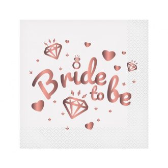 Lánybúcsú Bride To Be White szalvéta 20 db-os 33x33 cm
