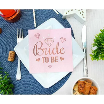 Lánybúcsú Bride To Be Pink szalvéta 20 db-os 33x33 cm