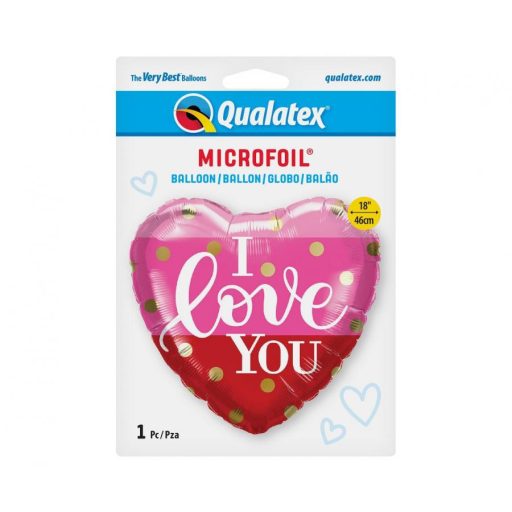 I Love You Dots fólia lufi 46 cm