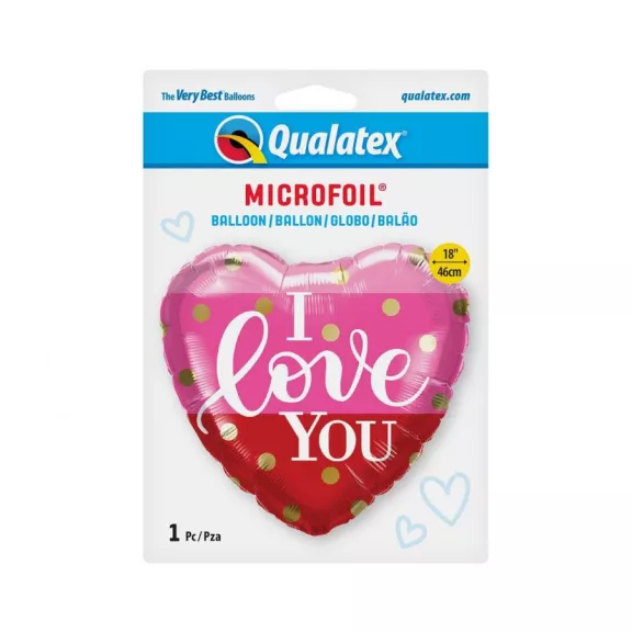 I Love You Dots fólia lufi 46 cm