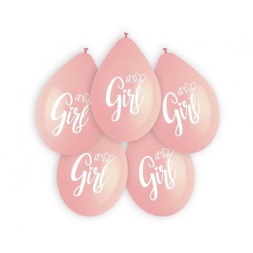 It's a Girl Pink függő léggömb, lufi 5 db-os 13 inch (30 cm)