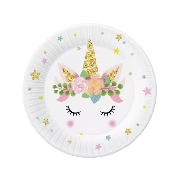Unikornis Star papírtányér 6 db-os 18 cm