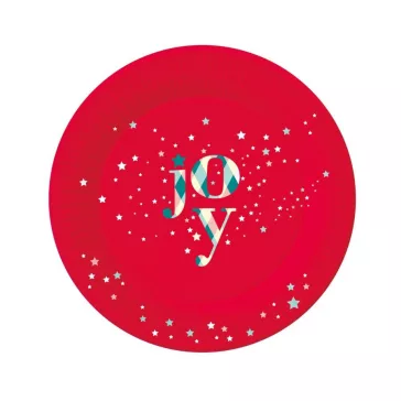 Karácsonyi Red Joy papírtányér 6 db-os 18 cm