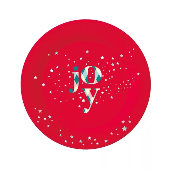 Karácsonyi Red Joy papírtányér 6 db-os 18 cm Karácsonyi Red Joy papírtányér 6 db-os 18 cm