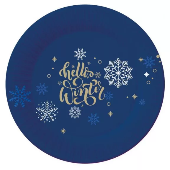 Karácsonyi Snowflakes papírtányér 6 db-os 18 cm Karácsonyi Snowflakes papírtányér 6 db-os 18 cm