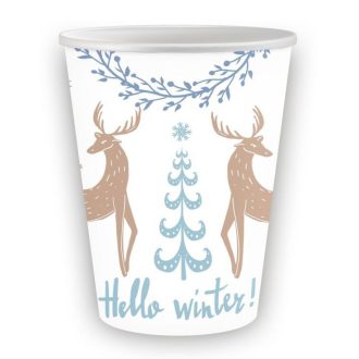 Karácsonyi Hello Winter papír pohár 6 db-os 250 ml