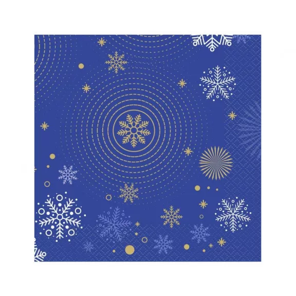 Karácsonyi Navy Blue Snowflakes szalvéta 20 db-os 33x33 cm Karácsonyi Navy Blue Snowflakes szalvéta 20 db-os 33x33 cm