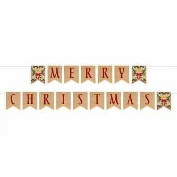 Merry Christmas Brown Bow felirat 250 cm