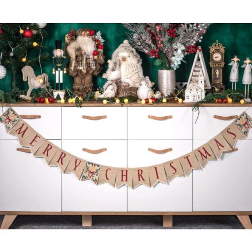 Merry Christmas Brown Bow felirat 250 cm