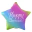 Szivárvány Happy Birthday Rainbow csillag fólia lufi 44 cm
