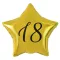 Arany Happy Birthday 18 Gold csillag fólia lufi 48 cm