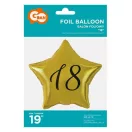 Arany Happy Birthday 18 Gold csillag fólia lufi 48 cm Arany Happy Birthday 18 Gold csillag fólia lufi 48 cm