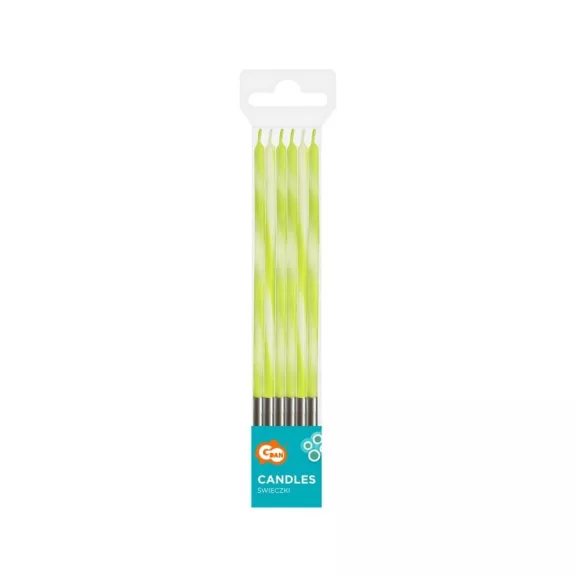 Zöld Candy Lime Green tortagyertya, gyertya szett 6 db-os