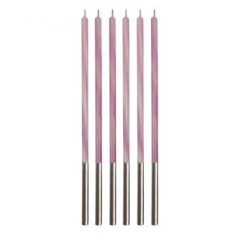 Rózsaszín Candy Pink tortagyertya, gyertya szett 6 db-os