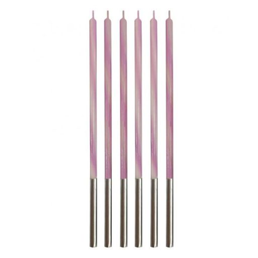 Rózsaszín Candy Pink tortagyertya, gyertya szett 6 db-os