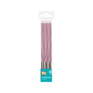 Rózsaszín Candy Pink tortagyertya, gyertya szett 6 db-os