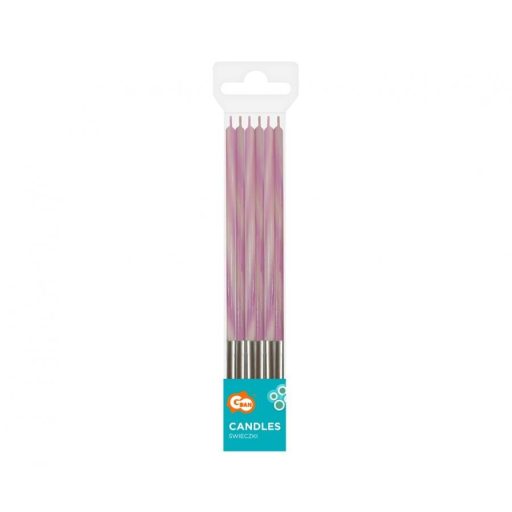 Rózsaszín Candy Pink tortagyertya, gyertya szett 6 db-os