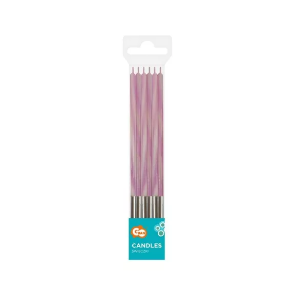 Rózsaszín Candy Pink tortagyertya, gyertya szett 6 db-os