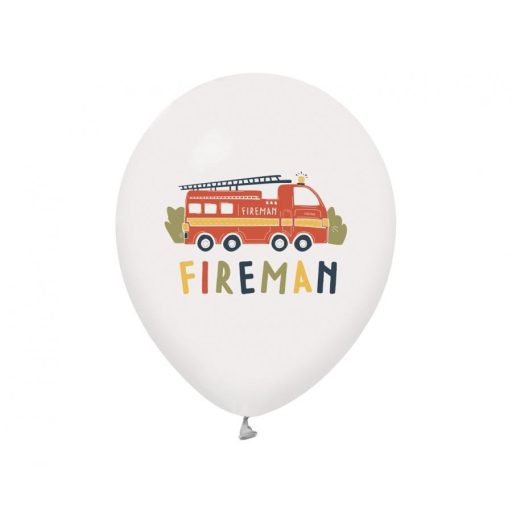 Tűzoltó Fireman léggömb, lufi 5 db-os 12 inch (30 cm)