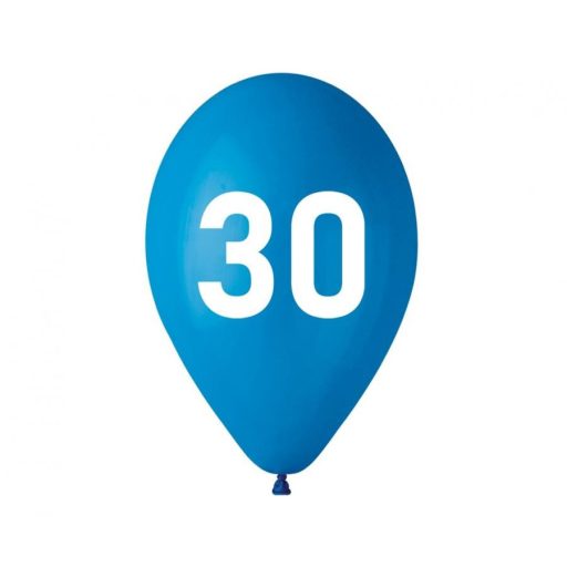 Kék Happy Birthday 30 Blue léggömb, lufi 5 db-os 12 inch (30cm)