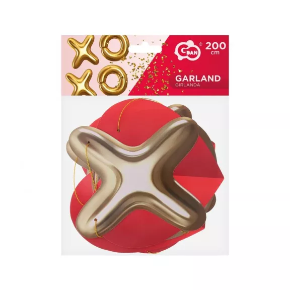 Szerelem XOXO papír girland 200 cm