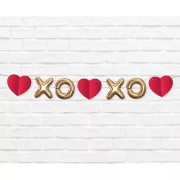 Szerelem XOXO papír girland 200 cm
