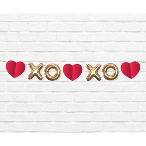 Szerelem XOXO papír girland 200 cm